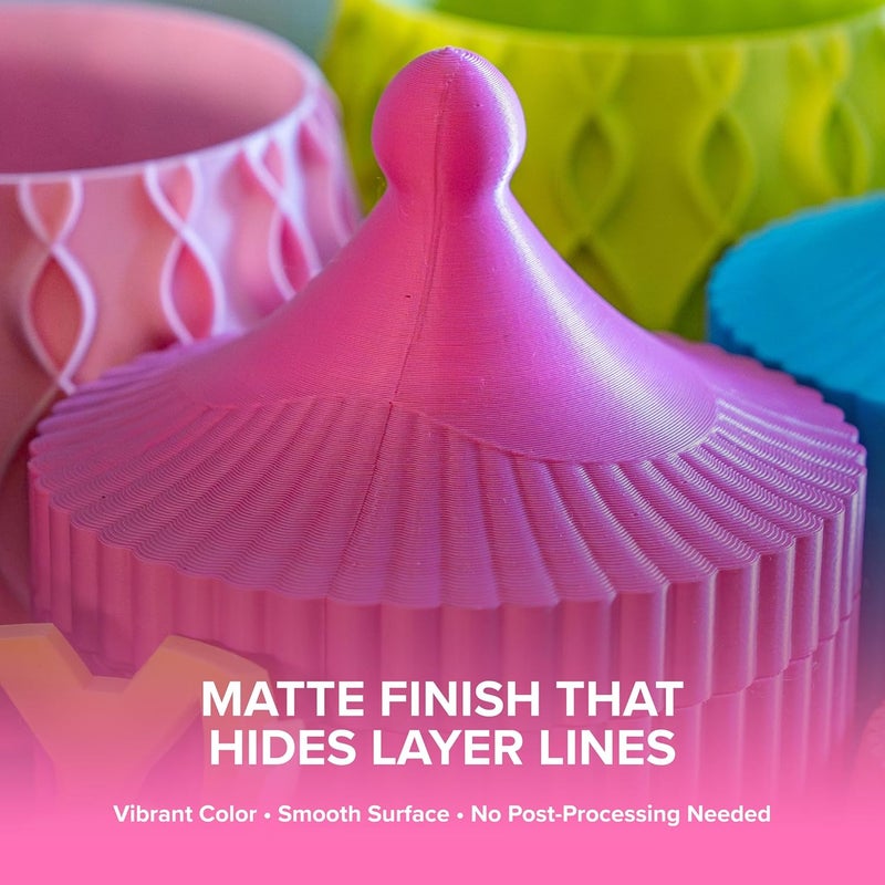 polymaker Panchroma Matte PLA Filament, Matte Lotus Pink 1.75mm 1kg 3D Printing Filament, Formerly Polyterra Matte 3D Printer PLA Filament, Fit Most FDM 3D Printers, 1kg Spool (2.2lbs) - Image 2